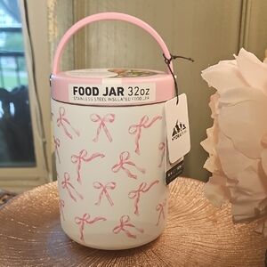 HydroPeak Food Jar Pink and White